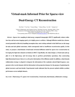 Virtual-mask Informed Prior for Sparse-view Dual-Energy CT Reconstruction