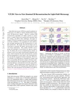 V2V3D: View-to-View Denoised 3D Reconstruction for Light-Field Microscopy