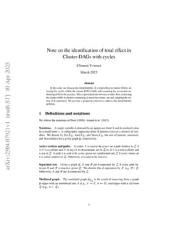 Note on the identification of total effect in Cluster-DAGs with cycles