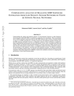 Comparative analysis of Realistic EMF Exposure Estimation from Low Density Sensor Network by Finite & Infinite Neural Networks