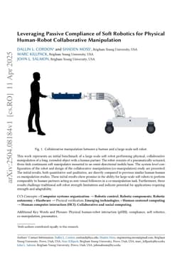 Leveraging Passive Compliance of Soft Robotics for Physical Human-Robot Collaborative Manipulation