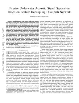 Passive Underwater Acoustic Signal Separation based on Feature Decoupling Dual-path Network