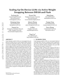 Scaling Up On-Device LLMs via Active-Weight Swapping Between DRAM and Flash
