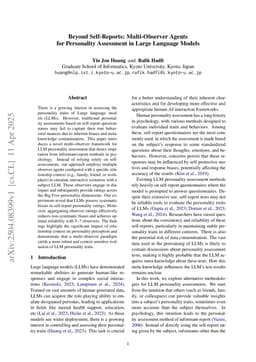 Beyond Self-Reports: Multi-Observer Agents for Personality Assessment in Large Language Models