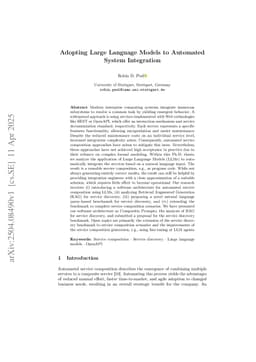 Adopting Large Language Models to Automated System Integration