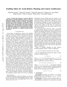 Enabling Safety for Aerial Robots: Planning and Control Architectures