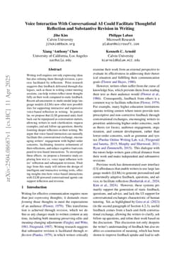 Voice Interaction With Conversational AI Could Facilitate Thoughtful Reflection and Substantive Revision in Writing