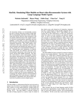 Simulating Filter Bubble on Short-video Recommender System with Large Language Model Agents