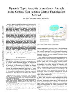 Dynamic Topic Analysis in Academic Journals using Convex Non-negative Matrix Factorization Method