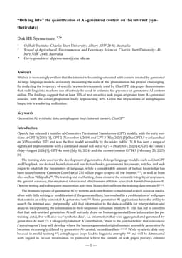 Delving into: the quantification of Ai-generated content on the internet (synthetic data)