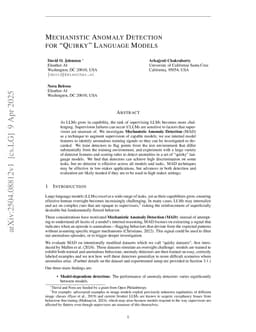 Mechanistic Anomaly Detection for "Quirky" Language Models