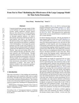 From Text to Time? Rethinking the Effectiveness of the Large Language Model for Time Series Forecasting