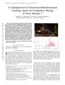 A Champion-level Vision-based Reinforcement Learning Agent for Competitive Racing in Gran Turismo 7