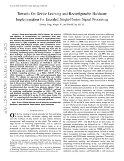 Towards On-Device Learning and Reconfigurable Hardware Implementation for Encoded Single-Photon Signal Processing