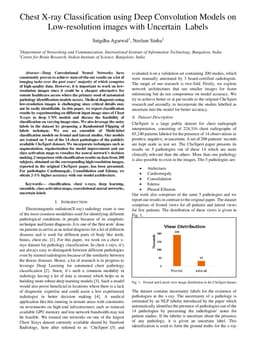 Chest X-ray Classification using Deep Convolution Models on Low-resolution images with Uncertain Labels