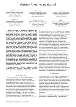 Privacy Preservation in Gen AI Applications