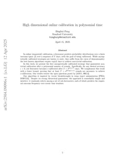 High dimensional online calibration in polynomial time
