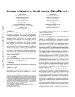 Shrinkage Initialization for Smooth Learning of Neural Networks