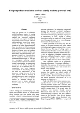 Can postgraduate translation students identify machine-generated text?