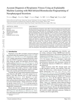Accurate Diagnosis of Respiratory Viruses Using an Explainable Machine Learning with Mid-Infrared Biomolecular Fingerprinting of Nasopharyngeal Secretions