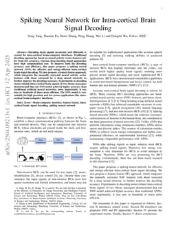 Spiking Neural Network for Intra-cortical Brain Signal Decoding