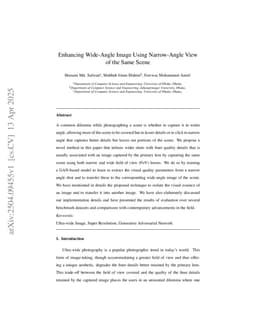 Enhancing Wide-Angle Image Using Narrow-Angle View of the Same Scene