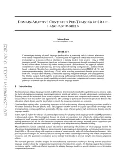 Domain-Adaptive Continued Pre-Training of Small Language Models