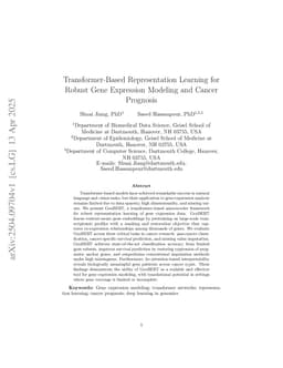 Transformer-Based Representation Learning for Robust Gene Expression Modeling and Cancer Prognosis