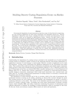 Modeling Discrete Coating Degradation Events via Hawkes Processes