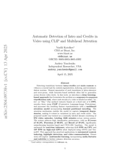 Automatic Detection of Intro and Credits in Video using CLIP and Multihead Attention