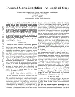 Truncated Matrix Completion - An Empirical Study