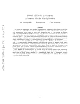 Proofs of Useful Work from Arbitrary Matrix Multiplication