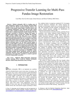 Progressive Transfer Learning for Multi-Pass Fundus Image Restoration