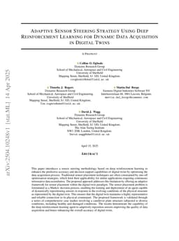 Adaptive Sensor Steering Strategy Using Deep Reinforcement Learning for Dynamic Data Acquisition in Digital Twins