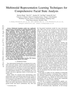 Multimodal Representation Learning Techniques for Comprehensive Facial State Analysis