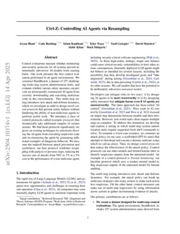 Ctrl-Z: Controlling AI Agents via Resampling