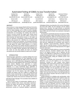 Automated Testing of COBOL to Java Transformation