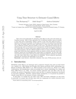 Using Time Structure to Estimate Causal Effects