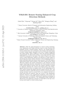 YOLO-RS: Remote Sensing Enhanced Crop Detection Methods