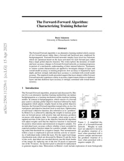 The Forward-Forward Algorithm: Characterizing Training Behavior