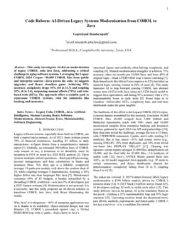 Code Reborn AI-Driven Legacy Systems Modernization from COBOL to Java