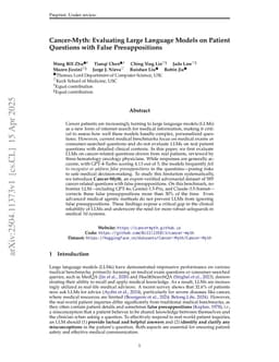 Cancer-Myth: Evaluating AI Chatbot on Patient Questions with False Presuppositions