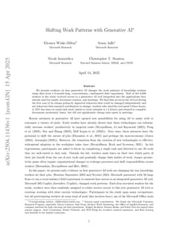 Shifting Work Patterns with Generative AI