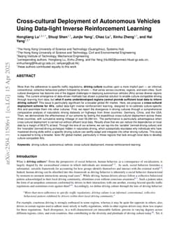 Cross-cultural Deployment of Autonomous Vehicles Using Data-light Inverse Reinforcement Learning