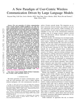 A New Paradigm of User-Centric Wireless Communication Driven by Large Language Models