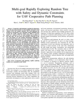 Multi-goal Rapidly Exploring Random Tree with Safety and Dynamic Constraints for UAV Cooperative Path Planning