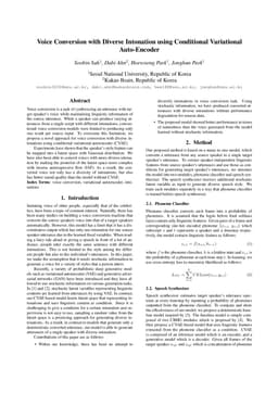Voice Conversion with Diverse Intonation using Conditional Variational Auto-Encoder