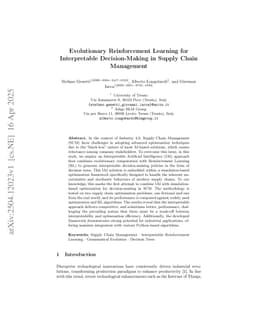 Evolutionary Reinforcement Learning for Interpretable Decision-Making in Supply Chain Management