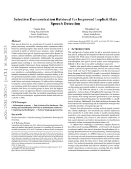 Selective Demonstration Retrieval for Improved Implicit Hate Speech Detection