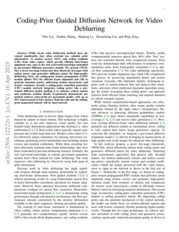 Coding-Prior Guided Diffusion Network for Video Deblurring